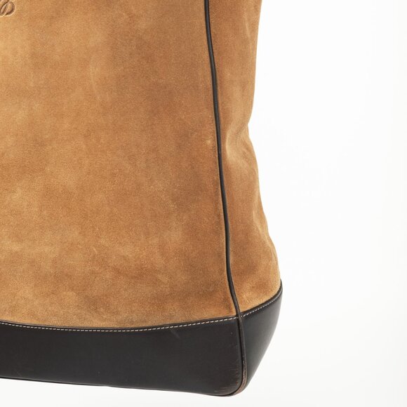 Loewe Amazona Oro Suede & Marron Leather Tote Bag - Picture 10 of 13